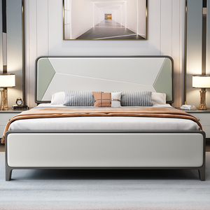 烤漆全实木床双人床现代简约轻奢主卧大床1.8米1.5m高端中式婚床