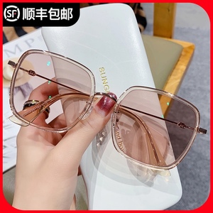 茶色眼镜女变色近视