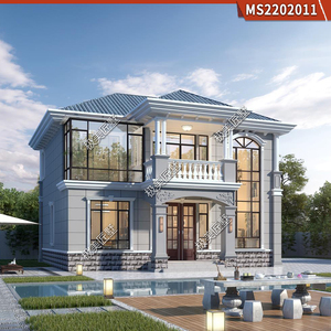 简欧二层别墅农村自建房设计施工图纸12x10米带小洋楼效果