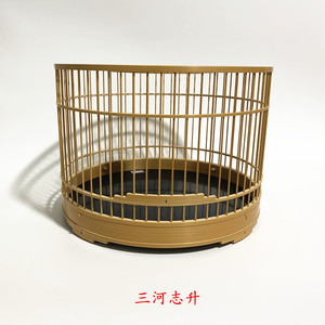 三河鸟笼三河志升鸟笼64条圆笼方肩红子贝子手工鸟笼鸟具