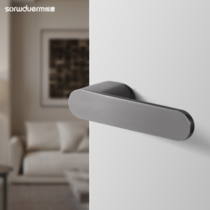 烁盾意式极简生态磁吸静音门锁室内简约卧室木门锁白色灰色房门锁