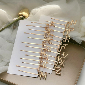 自己名字的英文字母发夹刘海一字夹定制金属发卡夹子头饰73人付款1