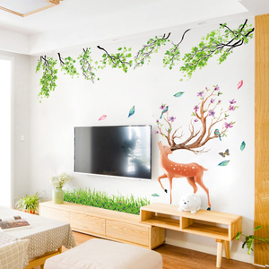 电视背景墙贴画自粘卧室墙面贴纸装饰画小图案温馨房间布置墙壁纸