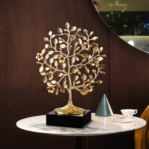 新中式发财树摆件客厅桌面摆放装饰摆设家居玄关水晶大气乔迁礼物