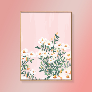 春天植物花卉数字油画diy填充手工装饰画减压风景涂色丙烯油彩画