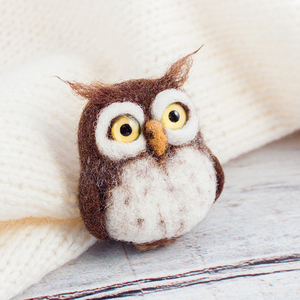 羊毛毡戳戳乐diy材料包礼盒猫头鹰小动物玩偶 手工diy送男朋友