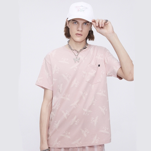 boy夏季新款满印老鹰logo图案情侣短袖休闲圆领宽松t恤男女同款