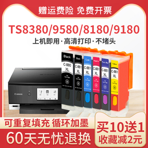 适用佳能Canon打印机TS8380 TS9580 TS708 TS6280 TS8180 TS9180 TS8280TR8580 填充连供PGI-880 CLI-881墨盒