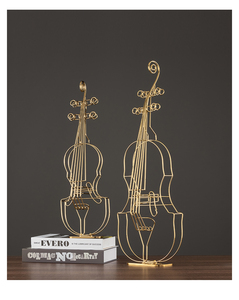 创意金色金属音符几何艺术装饰品铁艺摆设现代轻奢小提琴模型摆件