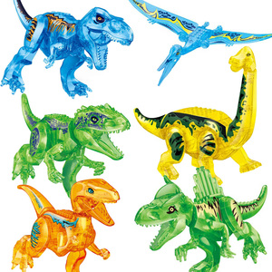 兼容乐高侏罗纪恐龙水晶透明霸王暴龙巨兽龙镰刀龙蛋积木拆装玩具