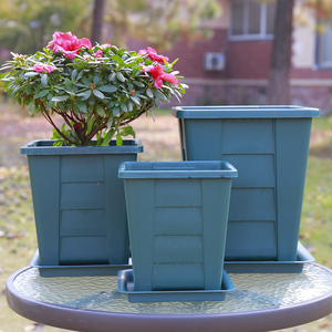 四方加厚塑料树脂升级透气青山盆方口控根花盆不烂根月季花种植盆