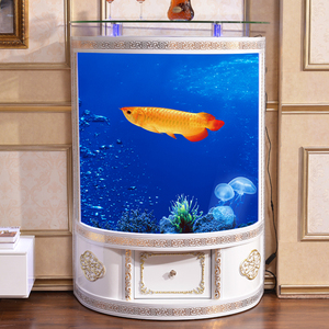 鱼缸半圆靠墙家用