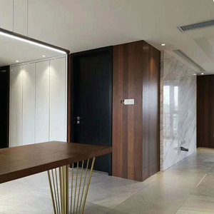 天然黑胡桃实木贴皮梵品木饰面板背景墙科定kd板免漆板板材护墙板