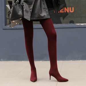 弹力袜连裤靴女