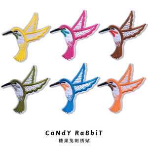 精致飞鸟布贴衣服破洞修补装饰补丁贴动物熨烫可缝床单瑕疵刺绣贴