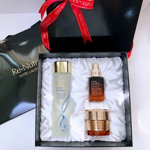 雅诗兰黛明星三件套礼盒 小棕瓶精华 智妍面霜 原生液 配礼盒礼袋