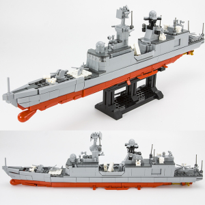 兼容乐高moc军舰大型巡洋舰055型驱逐舰中国战舰男孩益智拼装积木