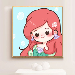 数字油画diy儿童填色画手工涂色填充画公主油彩画卡通小尺寸画画