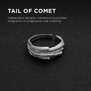 bugiel2023新款设计师款原创彗星之尾戒指活口钛钢小众复古指环潮