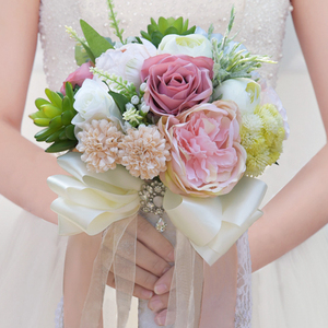 韩式森系多肉绣球婚纱婚礼新娘手捧花结婚仿真花束外景旅拍照道具