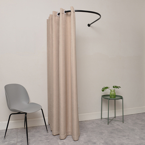 平面墙u型服装店试衣间门帘换衣间布帘简易更衣室隔断帘尺寸定制