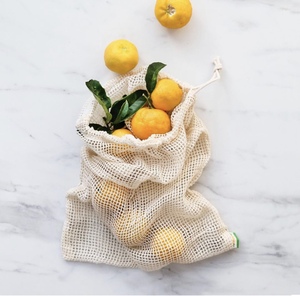REUBEEBLE纯棉水果网袋棉网袋环保使用超市购物网格抽绳束口袋