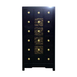 漆艺刻漆描金仿古十八抽药柜扬州漆器实木家具新中式古典家居装饰