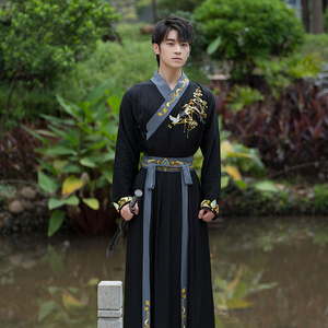 汉唐衣锦武侠风古装汉服男魏晋风黑化系古风男装男士仙气大码套装