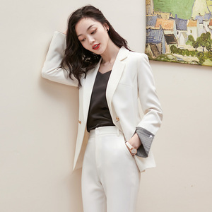 白色职业装套装女时尚气质女神范西装秋冬高端总裁工作服正装西服