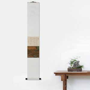 虫二书画 宋式装裱禅意卷轴 挂画留白画 茶室客厅装饰 卷轴画定制