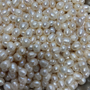 天然淡水珍珠 浅螺纹米形珍珠 麦扎 供佛 鱼缸 食用药用散珠珍珠