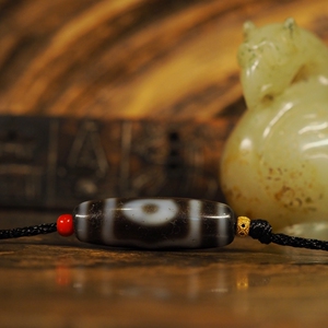 古代象雄千年地埋三眼伏藏包老天珠西藏玛瑙玉髓措思真品包老