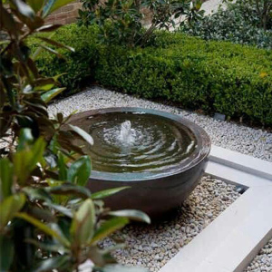 石雕流水钵黑山石涌泉日式庭院花园景观户外喷水池装饰喷泉摆件