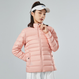 匹克轻薄运动羽绒服女士冬季新款短款防风立领鸭绒保暖外套女