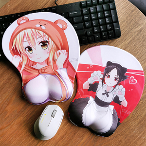 鼠标垫女生简约护腕手托硅胶胸部动漫二次元辉夜大小姐干物妹小埋