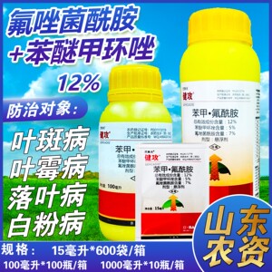 巴斯夫健攻氟唑菌酰胺灰叶斑病白粉靶斑病农药杀菌剂151000ml