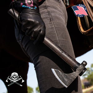 美国进口mccoun手工锻打印第安战斧核桃木柄战术户外斧子近战飞斧