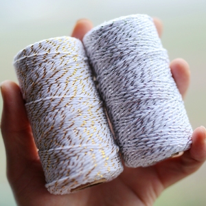 夹金丝细棉绳 五彩棉绳捆绳粽子捆绳100m 双色棉线装饰棉线