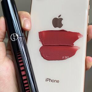 阿玛尼5g黑管唇釉503玫瑰甜茶/200暗黑玫瑰 水光镜面