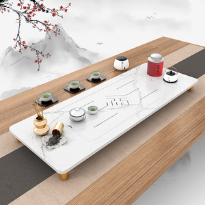 茶物整块岩板石茶盘中式浮雕家用天然石头小茶台茶海茶具石盘