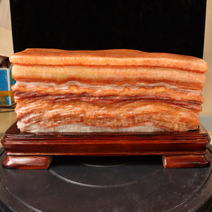 猪肉石天然玉石肉石广西柳州红烧肉腊肉五花肉33*18*12cm 11976g