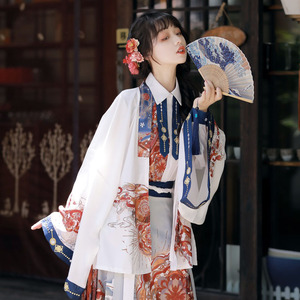 原创汉服春秋款女改良汉元素裙裤衬衫日常马面裙明制上班穿中国风