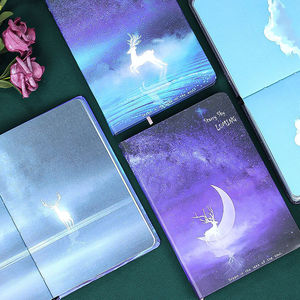 复古创意学生日记本星空插画笔记本全彩页手账本记事本笔记本本子