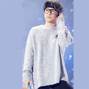 我的音乐你听吗薛之谦同款纯色长袖毛衣圆领休闲风套头上衣男女潮
