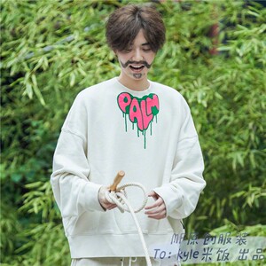 house长袖套头衫女笑脸恐龙鹿晗同款高街休闲宽松圆领卫衣男drew