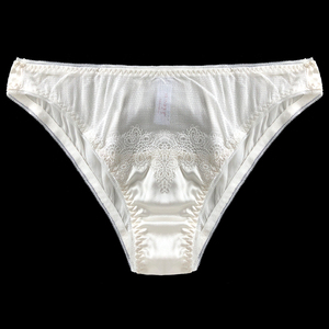 韵扉桑蚕丝低腰性感女士内裤薄款网纱透明蕾丝三角真丝短裤送礼物