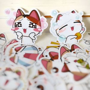 包邮 卡通萌物手机手帐贴纸diy装饰素材可爱大头猫ii贴画创意套装