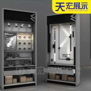 led灯具展柜定制 厂家直销门市展厅木质烤漆商照磁吸灯展示柜定做