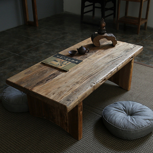 古朴彩漆淘宝古朴彩漆田园风格仿古做旧茶桌简约实木茶几小户型百搭