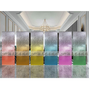 定制雕刻艺术玻璃隔断屏风玄关背景墙卫生间鞋柜门窗渐变彩色透光
